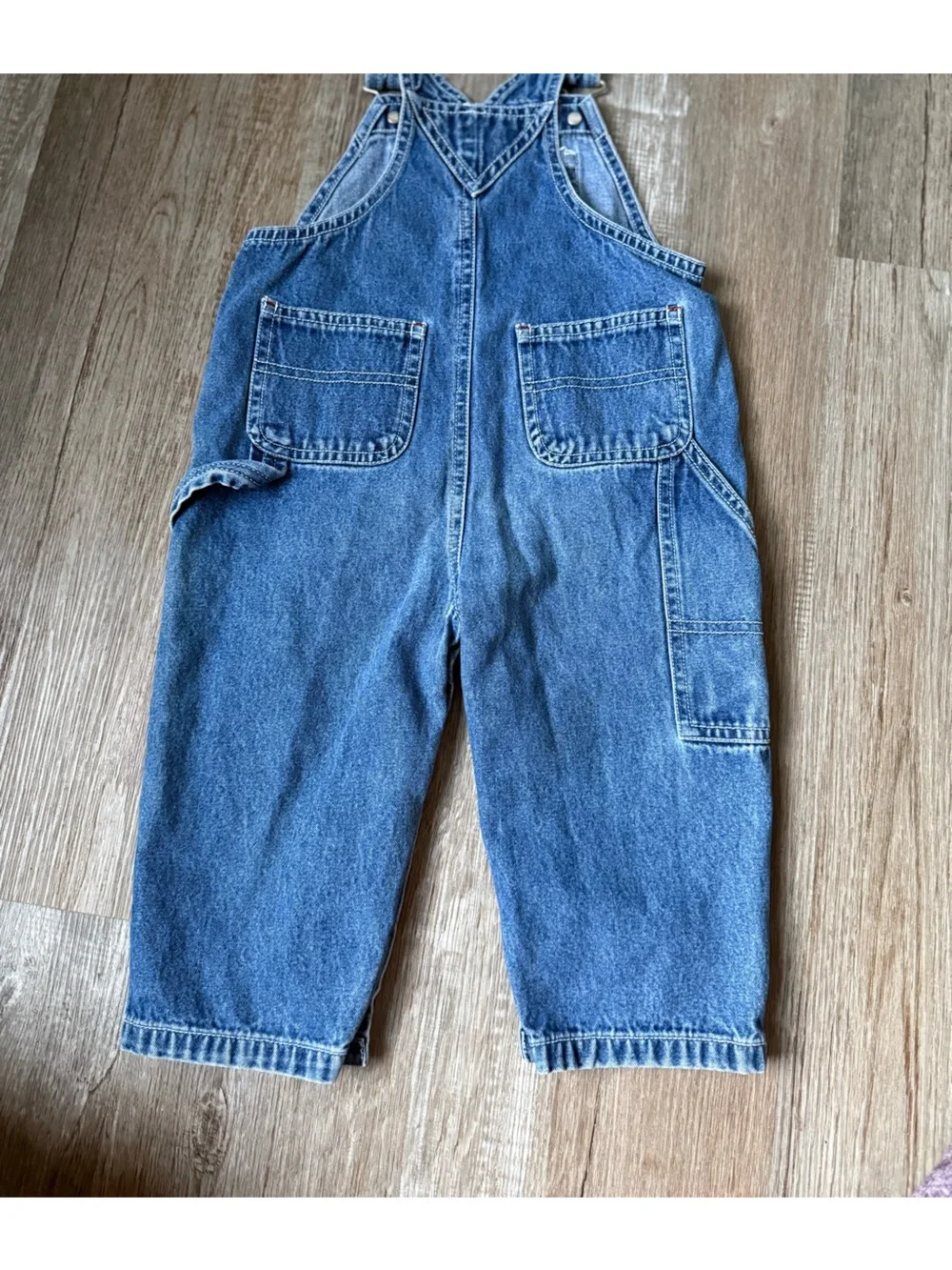 VTG 2003 GAP Denim Overalls Cargo Jeans Cotton Baby Size 18 - 24 Mo